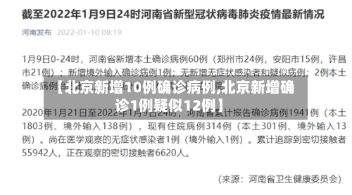 【北京新增10例确诊病例,北京新增确诊1例疑似12例】-第2张图片