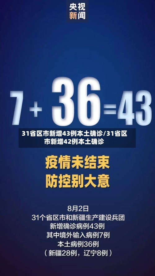31省区市新增43例本土确诊/31省区市新增42例本土确诊