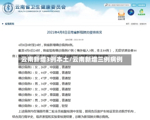 云南新增3例本土/云南新增三例病例-第2张图片