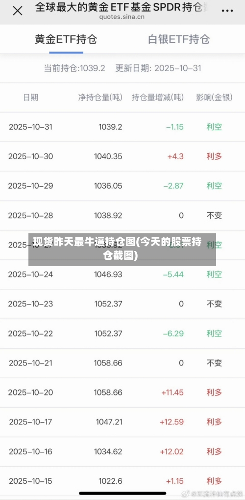 现货昨天最牛逼持仓图(今天的股票持仓截图)