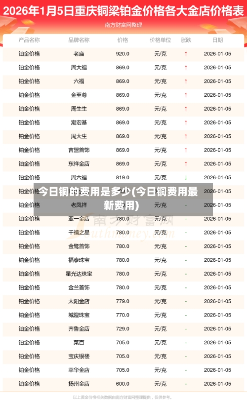 今日铜的费用是多少(今日铜费用最新费用)