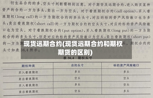 现货远期合约(现货远期合约和期权期货的区别)-第2张图片