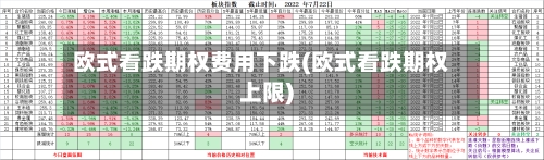 欧式看跌期权费用下跌(欧式看跌期权上限)