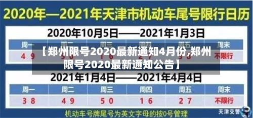 【郑州限号2020最新通知4月份,郑州限号2020最新通知公告】