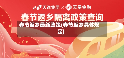 春节返乡最新政策(春节返乡具体规定)