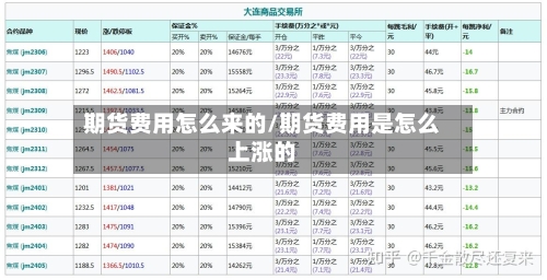 期货费用怎么来的/期货费用是怎么上涨的