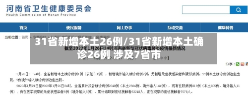 31省新增本土26例/31省新增本土确诊26例 涉及7省市-第2张图片