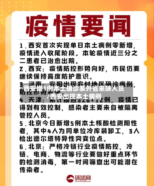 西安增1例本土确诊系外省来陕人员/西安出现本土病例