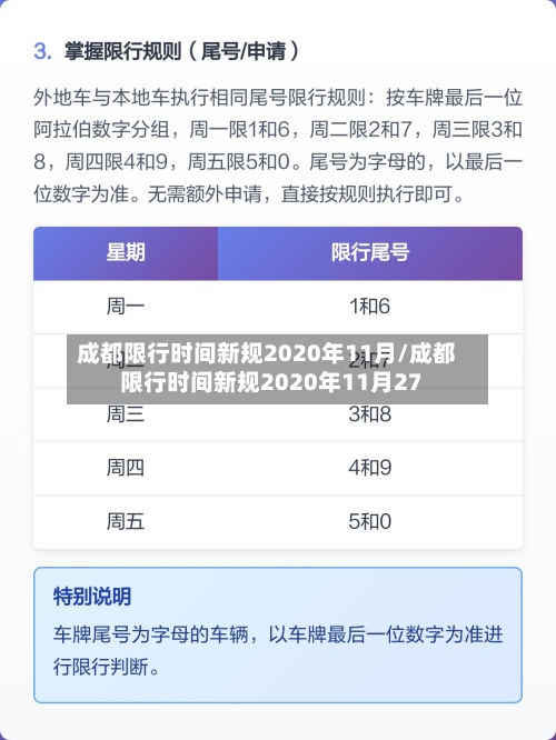 成都限行时间新规2020年11月/成都限行时间新规2020年11月27