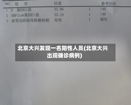 北京大兴发现一名阳性人员(北京大兴出现确诊病例)