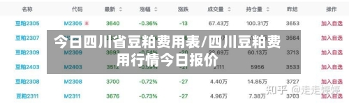 今日四川省豆粕费用表/四川豆粕费用行情今日报价