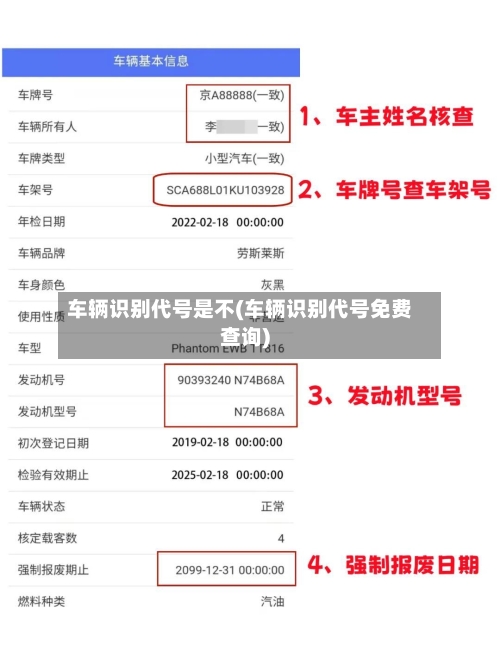 车辆识别代号是不(车辆识别代号免费查询)