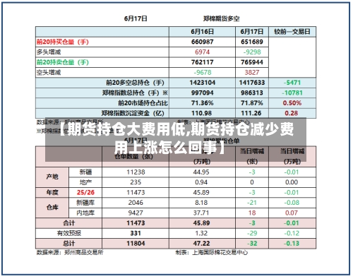 【期货持仓大费用低,期货持仓减少费用上涨怎么回事】-第2张图片