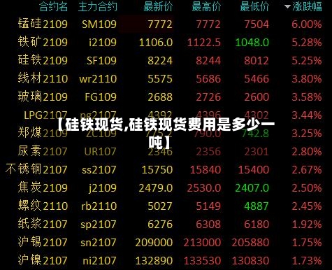 【硅铁现货,硅铁现货费用是多少一吨】-第3张图片