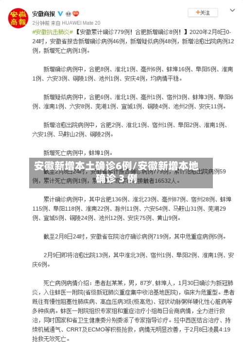 安徽新增本土确诊6例/安徽新增本地确诊 3 例