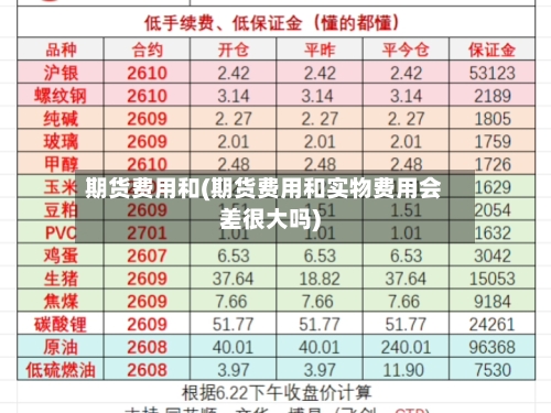 期货费用和(期货费用和实物费用会差很大吗)-第2张图片