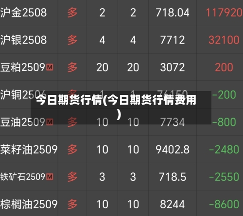 今日期货行情(今日期货行情费用)