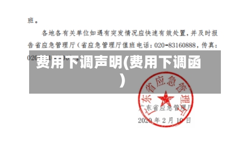 费用下调声明(费用下调函)-第2张图片