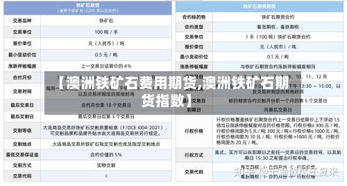 【澳洲铁矿石费用期货,澳洲铁矿石期货指数】