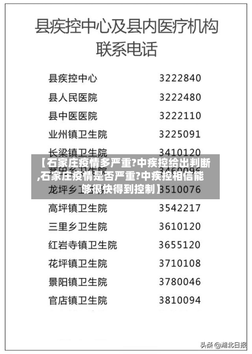 【石家庄疫情多严重?中疾控给出判断,石家庄疫情是否严重?中疾控相信能够很快得到控制】