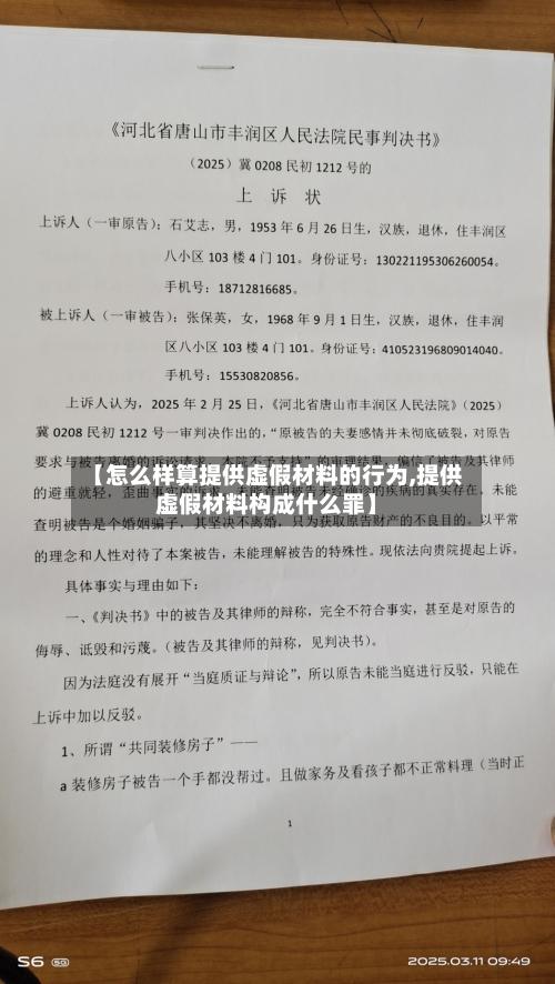 【怎么样算提供虚假材料的行为,提供虚假材料构成什么罪】-第3张图片