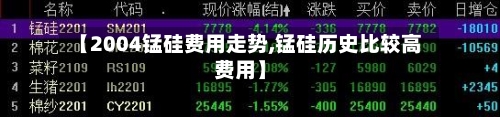 【2004锰硅费用走势,锰硅历史比较高费用】-第3张图片